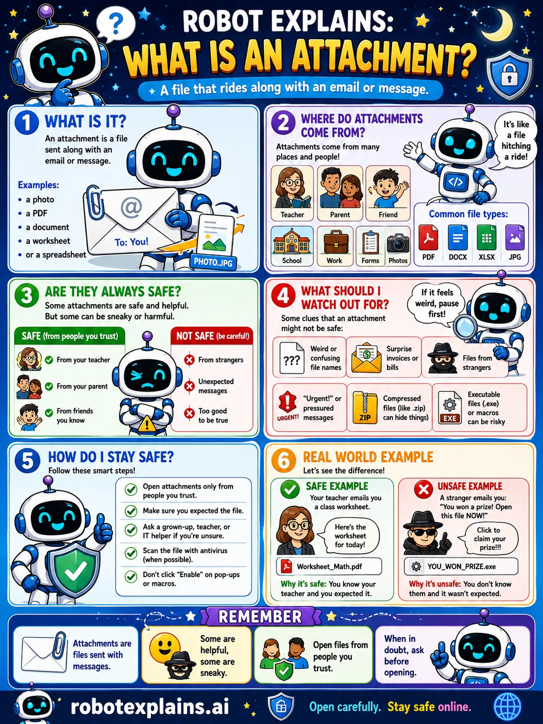 Infographic: What Is an Attachment?. A file that rides along with an email or message.