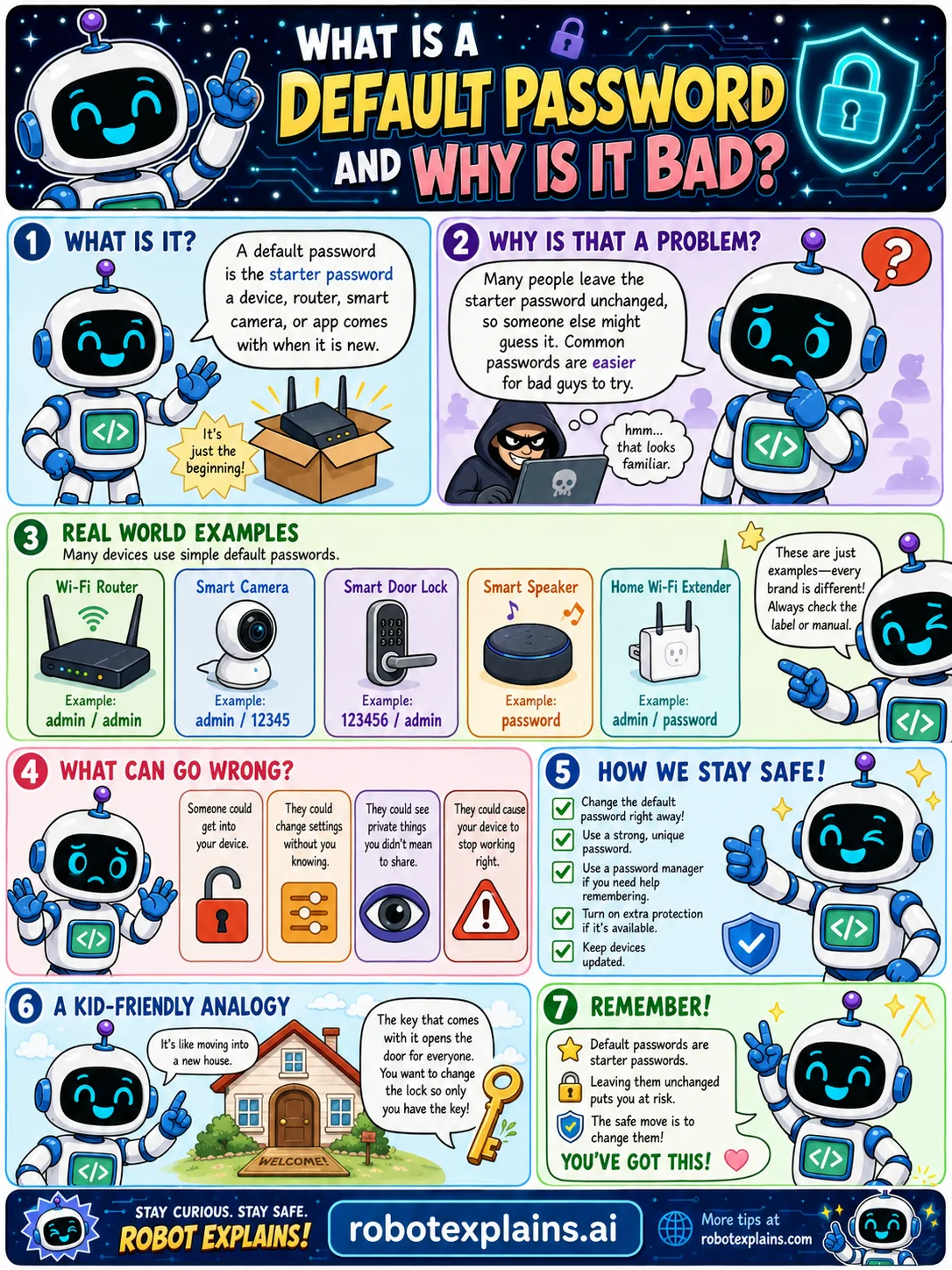 Infographic: What Is a Default Password?. The starter password a device comes with, and why you should change it.
