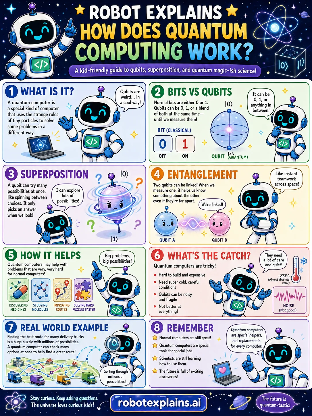 Infographic: How Does Quantum Computing Work?. A kid-friendly peek at qubits and superposition.