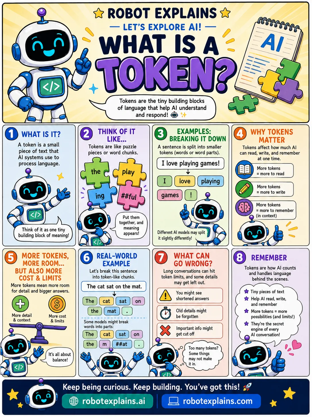 Infographic: What Is a Token?. The little pieces of text an AI reads and writes, one at a time.