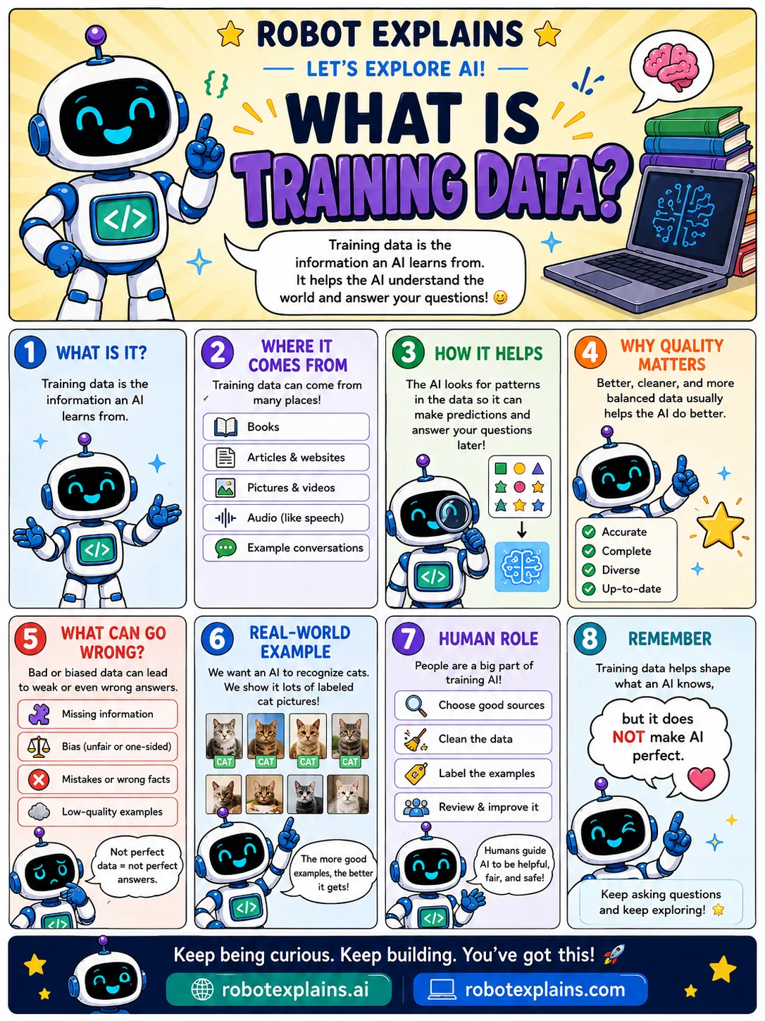 Infographic: What Is Training Data?. The examples an AI learns from. Good examples make a good AI.