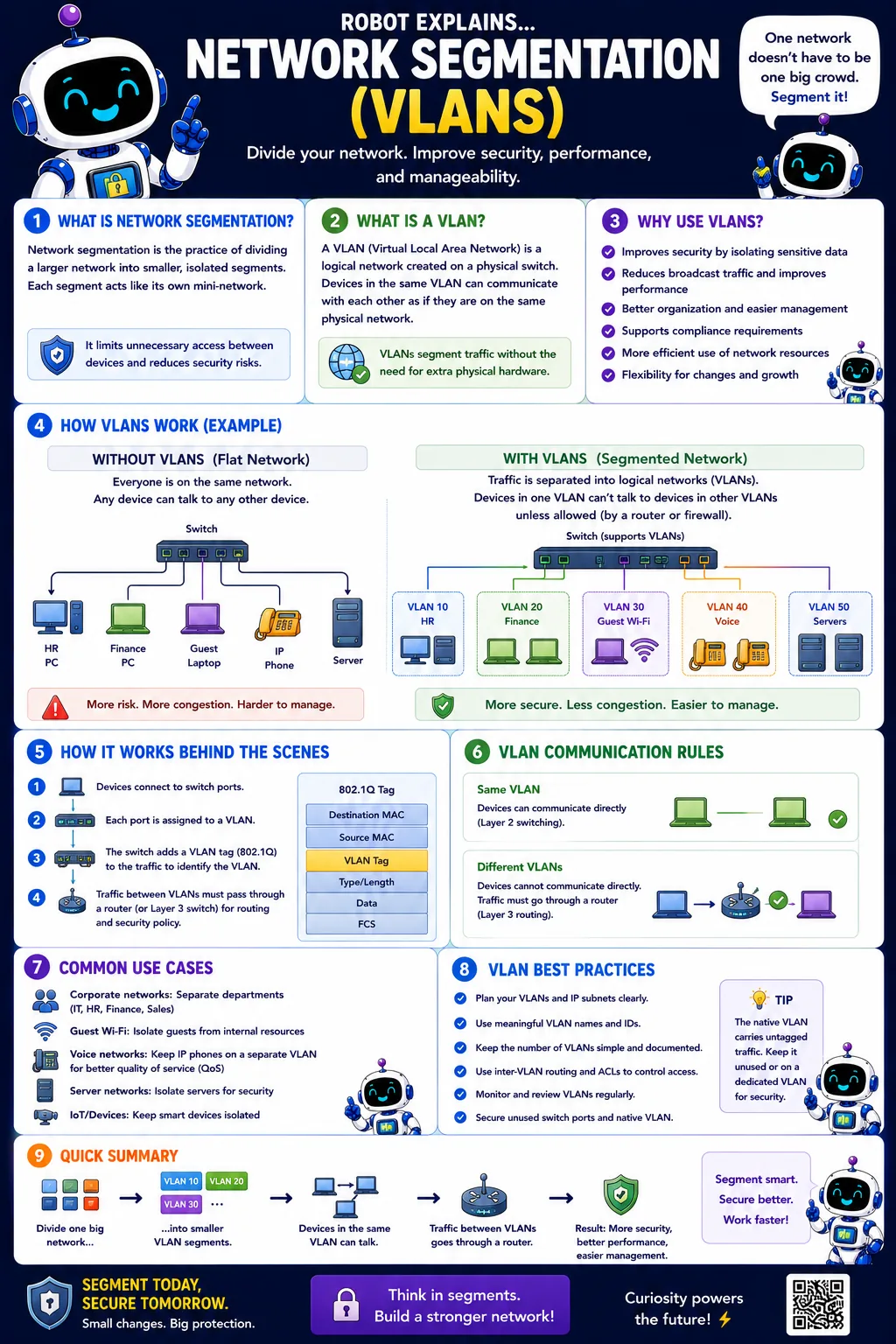 Infographic: What Are VLANs?. Splitting one network into logical segments for security and order.