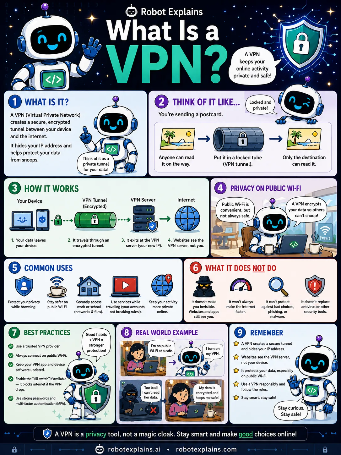 Infographic: What Is a VPN?. A private tunnel that helps hide and protect your traffic.